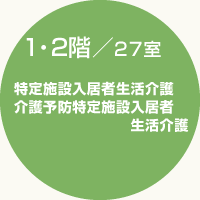 1.2階/27室　特定施設入居者生活介護　介護予防特定施設入居者生活介護