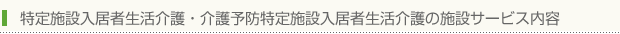 特定施設入居者生活介護・介護予防特定施設入居者生活介護の施設サービス内容